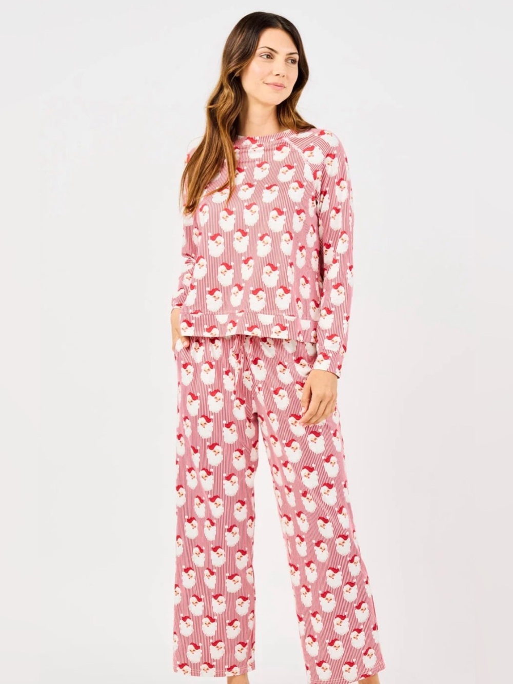 Mary Square Womens XS Christmas Santa PJ Pant Set Red Stripe